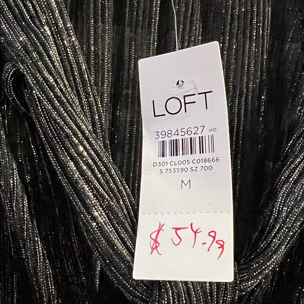 LOFT Shimmering Black Blouse - Picture 4 of 6